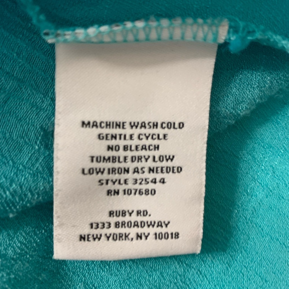 Ruby Rd. Turquoise Button-Down Shirt - Picture 4 of 4